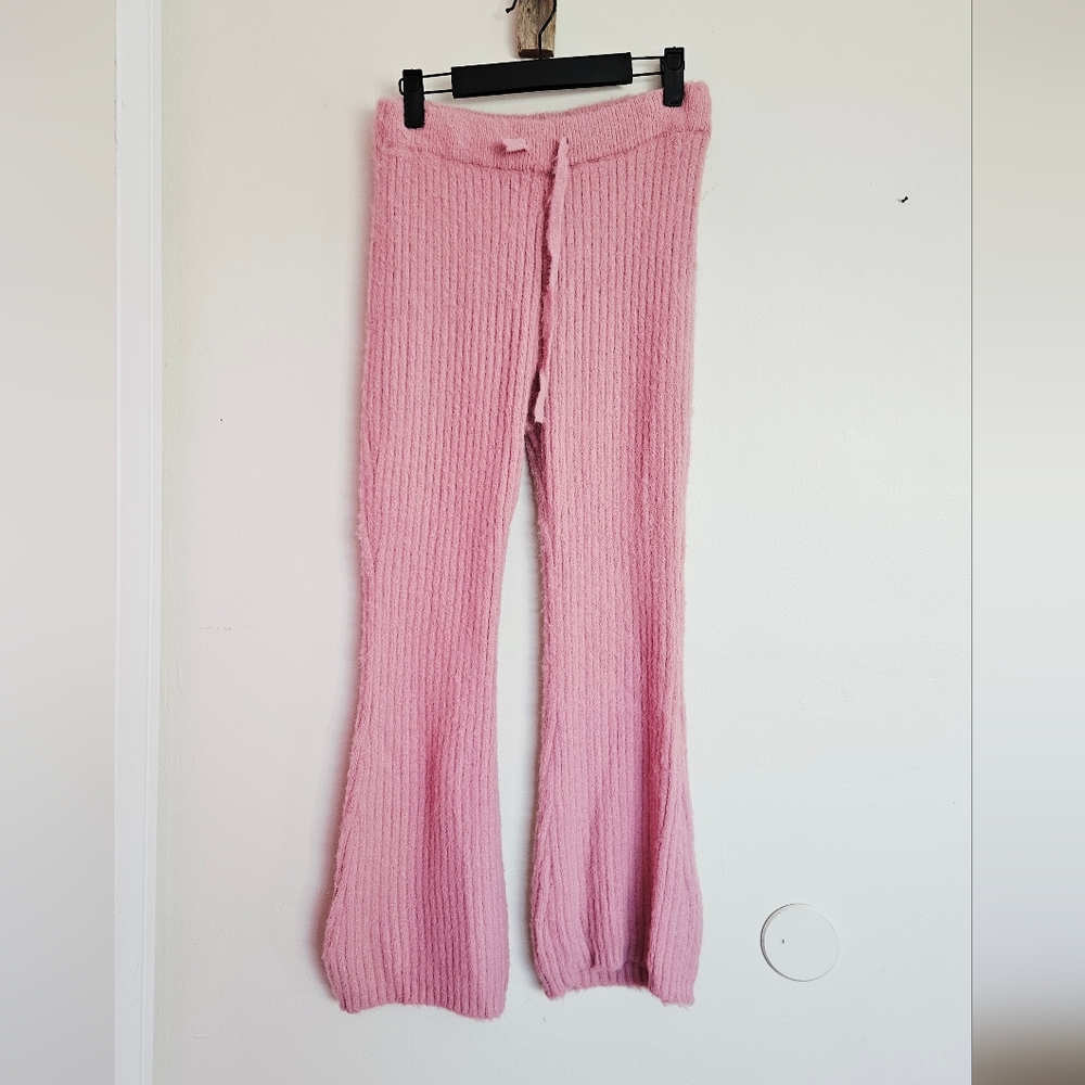 Gelato pique Flared pants Blush Pink Drawstring Ribbed Pants